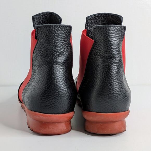 Arche Barssy Chelsea Bootie 38 Black Red Leather Made in France Comfort 7.5-8 - Picture 4 of 13